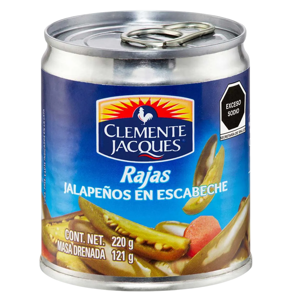 Rajas de Jalapeños en Escabeche Clemente Jacques 220g – Chiles Jalapeños Mexicanos en Conserva