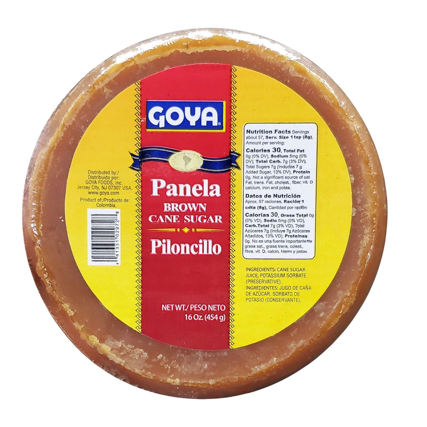 Panela GOYA 454 g | Azúcar de Caña Integral Natural para Bebidas, Postres y Recetas Tradicionales Latinoamericanas